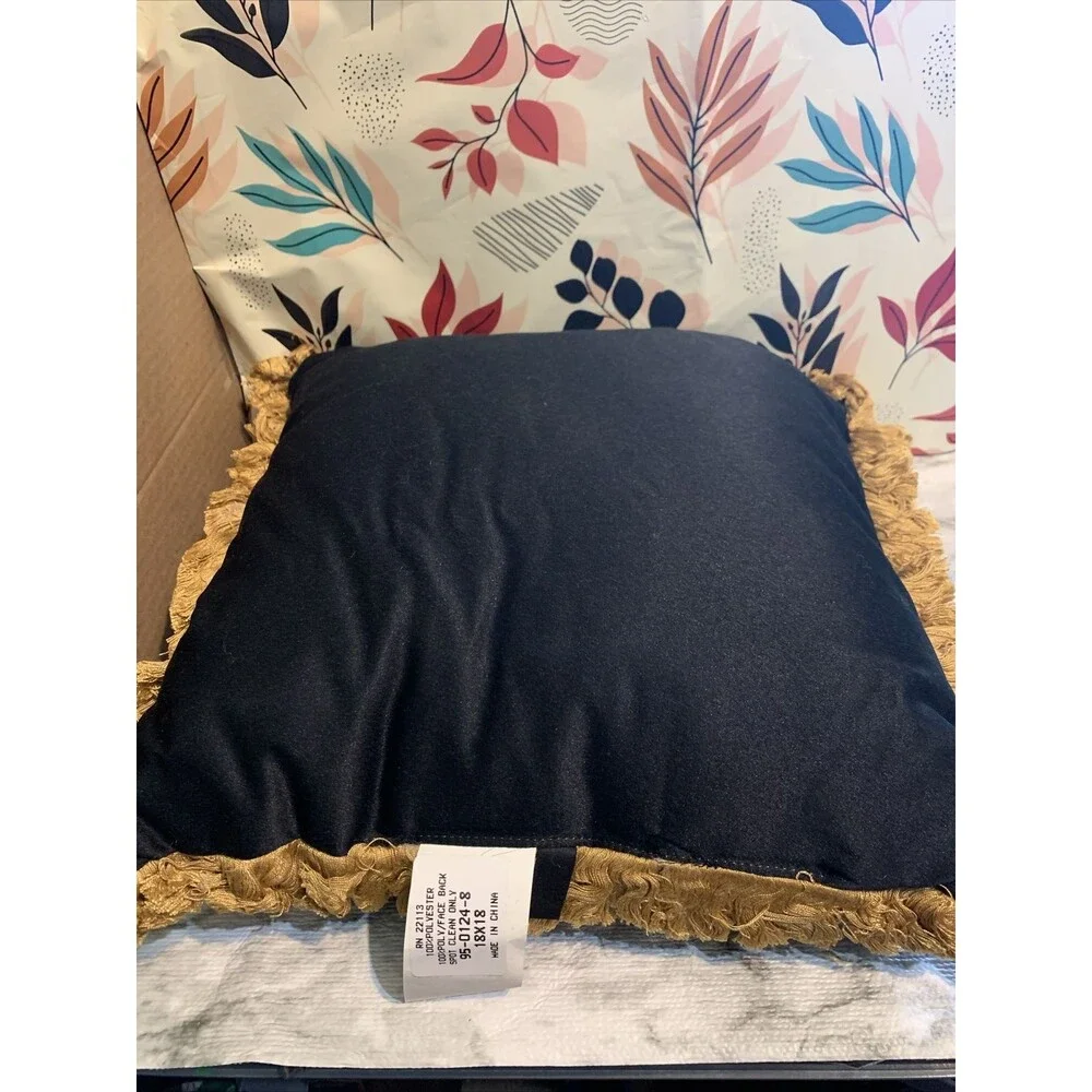 Fringe & Embroidered Elephant India Background Pillow BEAUTIFUL 16x16